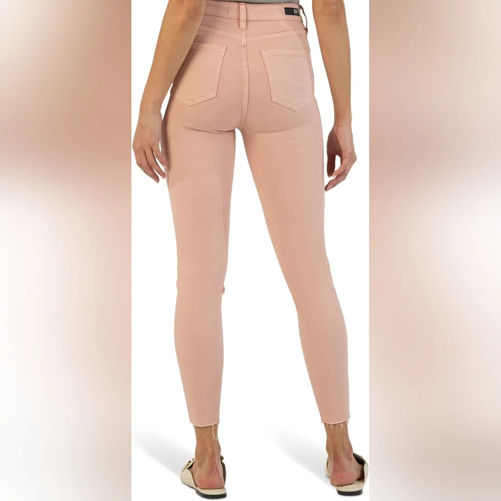 NWT KUT HIGHRISE CONNIE FAB AB SKINNY ANKLE ROSE SZ 14